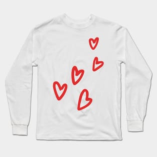 cute red hearts Long Sleeve T-Shirt